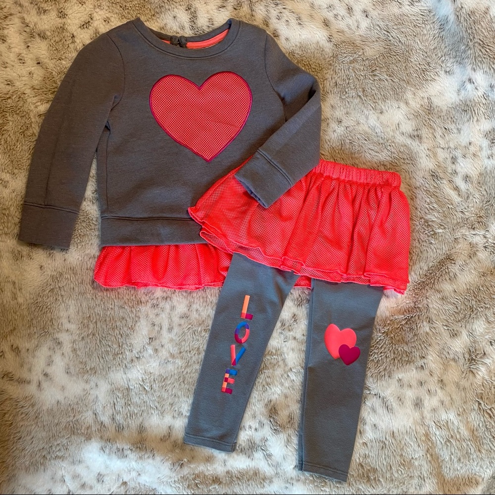 Cat & Jack love themed crewneck sweatshirt and matching leggings set